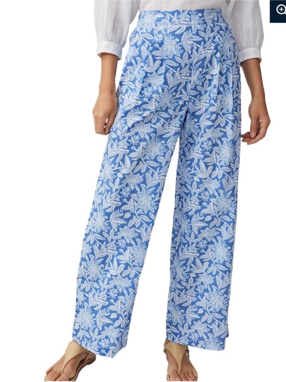J. McLaughlin Floral Lightweight Cotton Wide Leg Cara Pants, Size XL, NWT